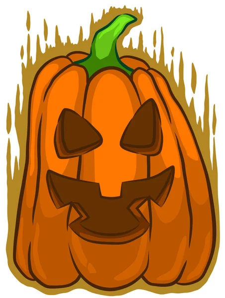 Dýňová Hlava Ilustrace Vektor Vyřezávaný Halloween — Stockový vektor