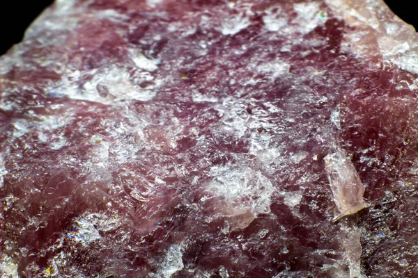 Nahaufnahme Makro Rosa Aventurin Erdbeerquarz Rohkristallstein Rosa Quarz Mit Lepidolith — Stockfoto