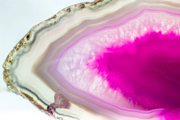 Cristal Tranche Géode Agate Rose Chaud Semi Transparent Pierre Calcédoine — Photo