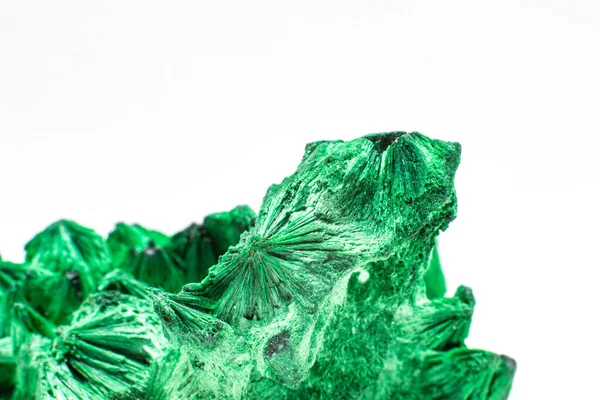 Lebendiges Grünes Kupfer Mineral Malachit Samtform Hochstrukturiert Tiefgrünes Samt Malachit — Stockfoto