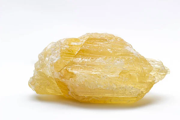 Cristal Calcite Jaune Miel Brut Non Coupé Minéral Carbonate Calcium — Photo