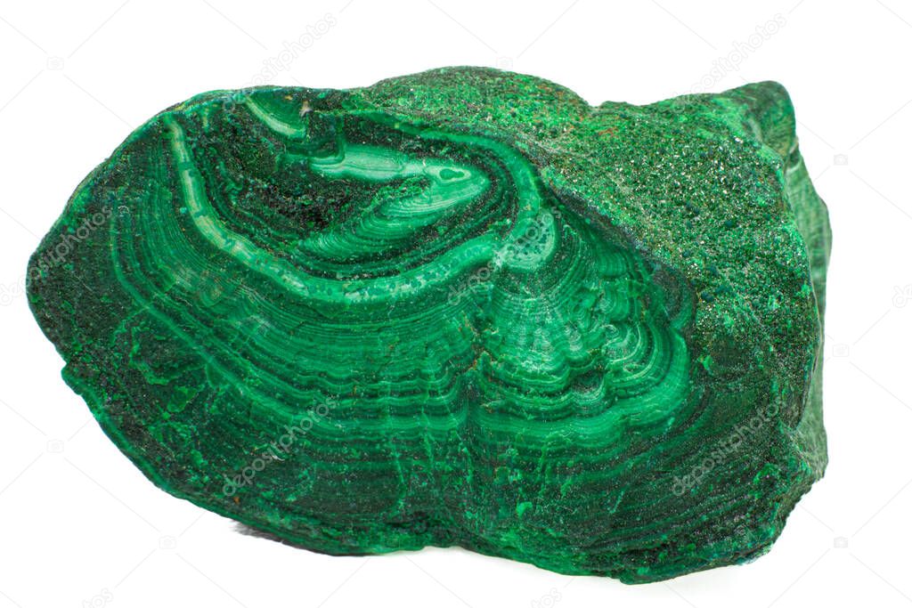 Macro piedra de malaquita verde profunda