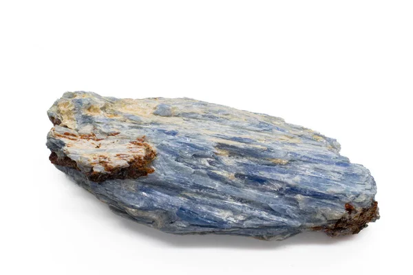 Makro Fokussierte Rohe Ungeschliffene Lebendige Blaue Kyanit Zyanit Kristall Mineralklinge — Stockfoto