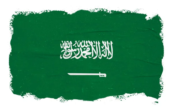 Abstract Saudi Arabia Flag Ink Brush Stroke Effect — Stock Photo, Image