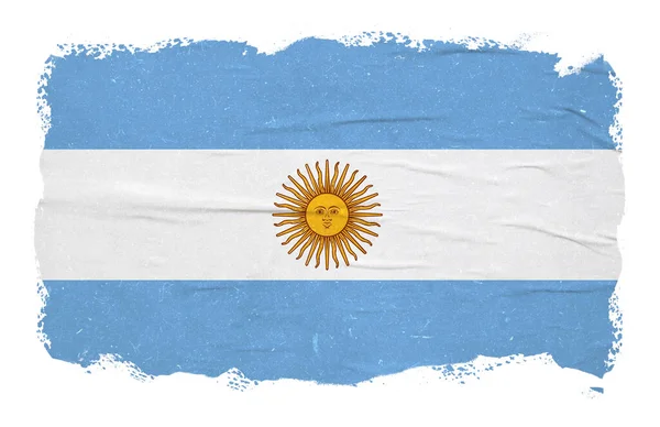Abstrakt Argentina Flagga Med Bläck Pensel Stroke Effekt — Stockfoto