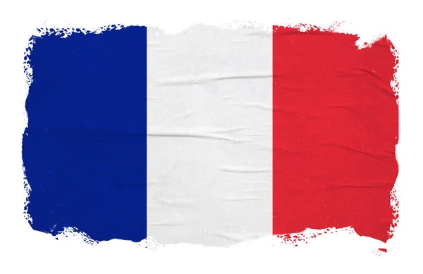 Аннотация Флаг Франции Эффектом Мазка Чернильной Кистью — стоковое фото