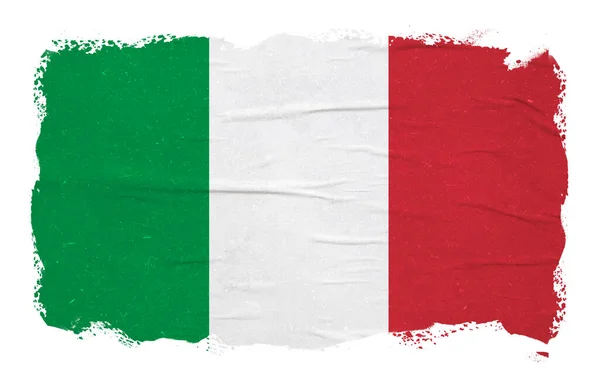 Abstraktní Italská Vlajka Efektem Tahu Kartáčkem — Stock fotografie