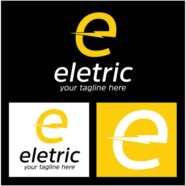 Abstracto Letra Electricidad Logo Plantilla Diseño Logotipo Vector Plano Elemento — Vector de stock