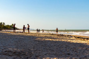 Trancoso plajı, Porto Seguro bölgesi, Bahia Brezilya.