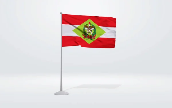 Illustration Der Flagge Des Brasilianischen Bundesstaates Santa Catarina Flagge Weht — Stockfoto