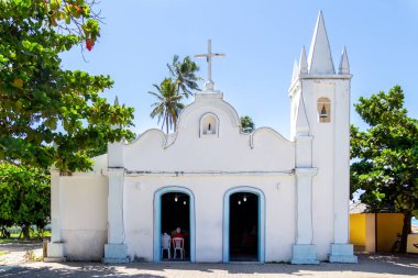 SALVADOR - BAHIA, BRAZİL JANUARY 21 2024: Igreja Sao Francisco de Assis na Praia do Forte