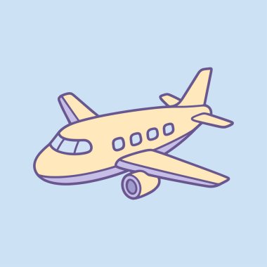 Pastel renklerde çizgi film çizimi. Yumuşak tonlu minimalist vektör tasarımı