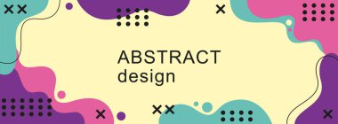 Moda soyut tasarımlı renkli pankart