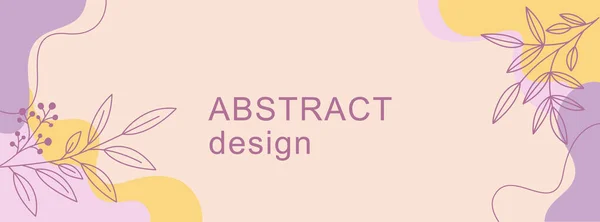 Minimalistisches Banner Mit Floralem Hintergrund Pastelltönen Design Mit Form Und — Stockvektor