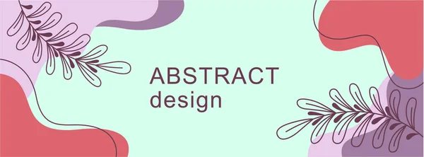 Abstraktes Banner Mit Floralem Hintergrund Design Mit Formen Und Pflanzen — Stockvektor