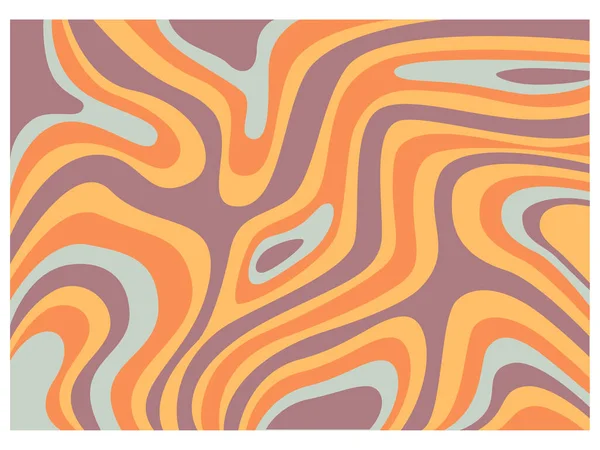 ベクトル波状グルーヴ70年代カラーバックでレトロサイケデリックスタイル — ストックベクタ