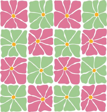 Harika karalama, soyut kare şeklindeki çiçekler. Çiçeksiz desen Matisse tarzında.