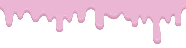 Sweet Pink Donut Dripping Glaze Isolated Seamless Melting Donut Glaze — Stock Vector