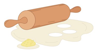 Merdaneli hamurun renkli bir çizimi. Beyaz arkaplanda izole edilmiş vektör resmi.