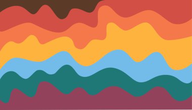 70 'lerin harika renk arkaplanı. Geçmişe dönük parlak dalgalı desen.