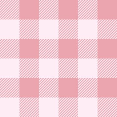 Damalı tekstil pürüzsüz pembe desen. Vektör tartan ekose grafik arkaplanı.