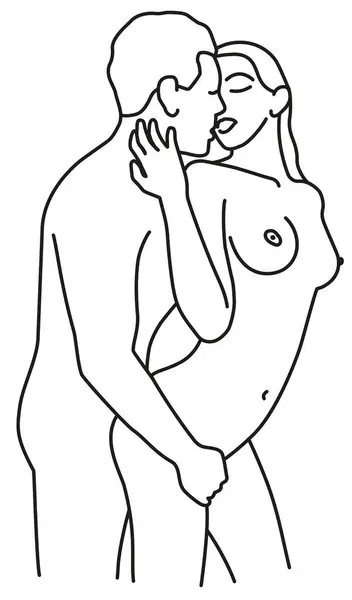 Szex Fehér Hátterű Férfit Nőt Ábrázol Romantikus Pár Vektor Rajz Stock Illusztrációk