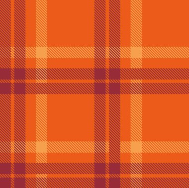 Sonbahar renklerinde damalı tekstil kusursuz desen. Vektör jrange ekose arkaplan.