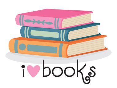 Renkli kitapları olan kompozisyon ve çok sevdiğim bir yazı. Kitapların istiflendiği hoş edebi kavram.