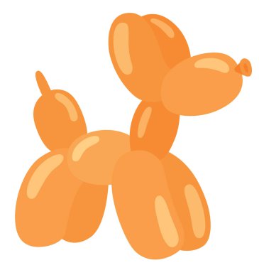 Turuncu balon köpek tasviri. Doğum günü partisi için karikatür helyum balonu şişirilebilir hayvan