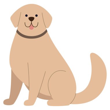 Komik sevimli evcil köpek bakıcılığı. Beyaz arka planda izole edilmiş mutlu hayvan