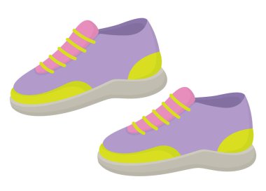 Beyaz arka planda izole edilmiş renkli spor ayakkabılar. Spor, antrenman ve koşu için bir çift ayakkabı. 