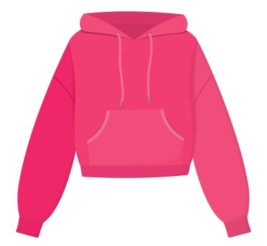 Beyaz arka planda pembe kapüşonlu kapüşonlu. Eğitim, idman ve şehir tarzı için günlük kıyafetler