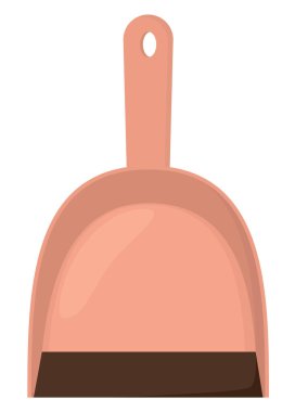 Pembe plastik faraş beyaz arka planda izole edilmiş. Temizlik aracı