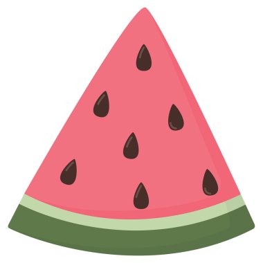 Beyaz üzerine izole edilmiş bir karpuz dilimi. Tatlı yaz meyveli bir resim.