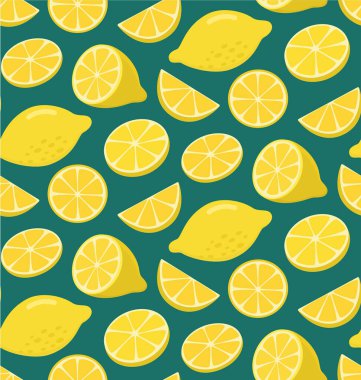 Kusursuz desenli ve dilimlenmiş limon meyveli. Turkuaz narenciye arkaplanı