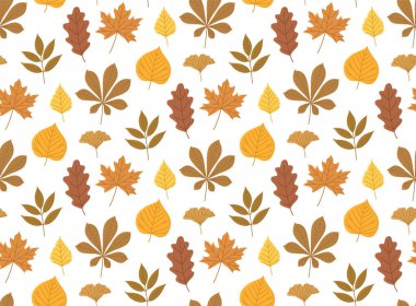 Sonbahar yapraklı şirin bir arka plan. Kusursuz düşüş deseni