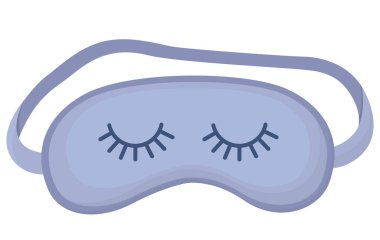 Şeffaf arka planda izole edilmiş sevimli uyku maskesi. Mavi seyahat ve rahatlama aksesuarları.