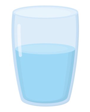 Beyaz arka planda izole edilmiş bir bardak temiz su. Şeffaf fincanlı bir resim