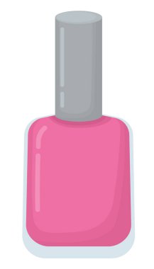 Arka planda izole edilmiş pembe tırnak cilası şişesi. Manikür ve kişisel bakım ürünleri.