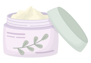 Kutudaki güzellik kremi beyaz arka planda izole edilmiş. Yüz için cilt bakımı ürünü