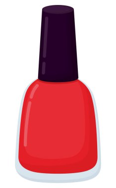 Bottle with red nail polish. Illustration with manicure product isolated on white