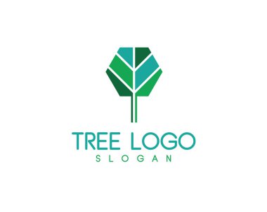 Ağaç logosu tasarım vektör şablonu. Doğa, çevre ve ekoloji logosu. Brand vektörü ve düzenlenebilir ağaç logosu simgesi