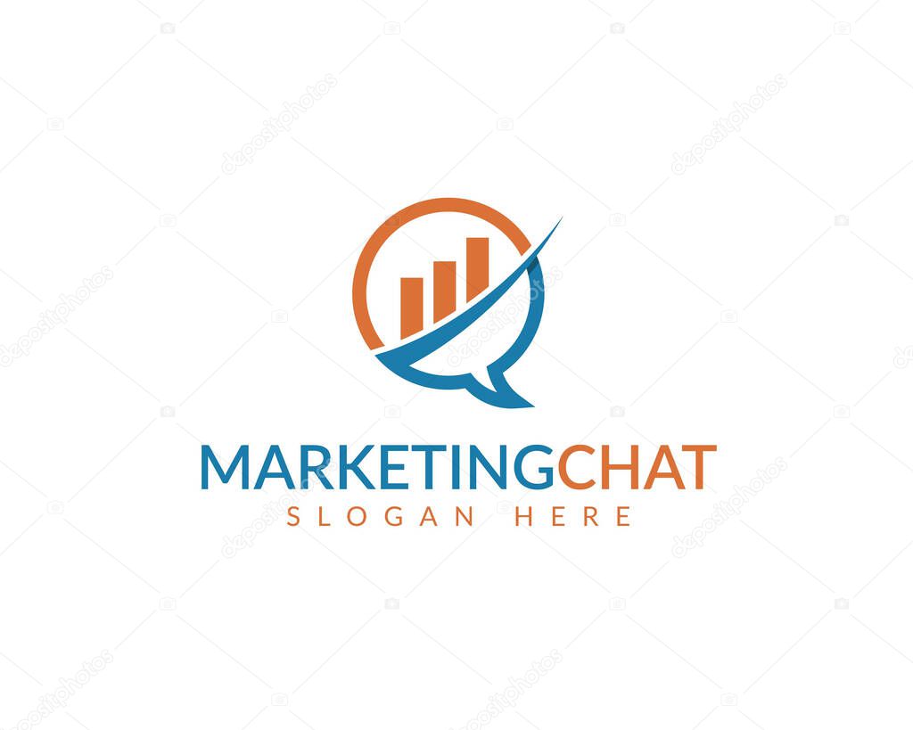 Marketing Chat Logo Design editable vector