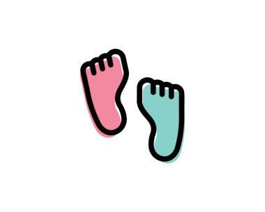 Ayak izi ikonu. Düz tasarım biçim vektör çizimi.