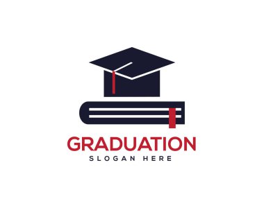 Mezuniyet logosu tasarımı. Eğitim logo şablonu. Mezuniyet logosu şablonu.