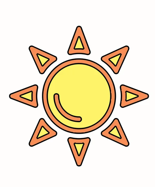 Plaj, Shinning, Sun Line Simge Vektör