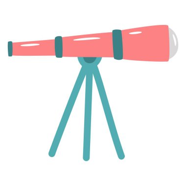 Spyglass ikonu. Web tasarımı için dürbün vektör simgesinin düz çizimi