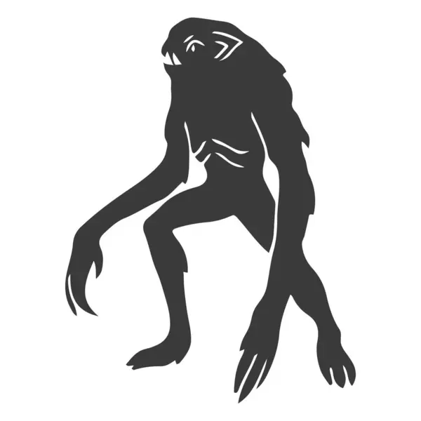 Bir canavarın silueti. vektör illüstrasyonu