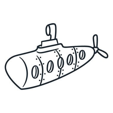 Denizaltı. Web simgesi basit illüstrasyon