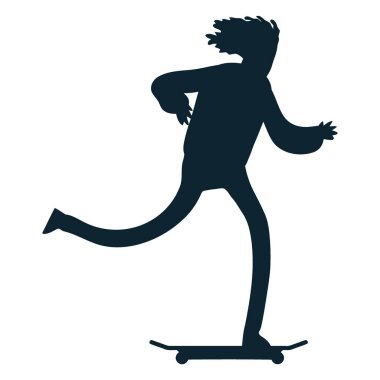 Kaykayla kaykay yapan bir adamın silueti.